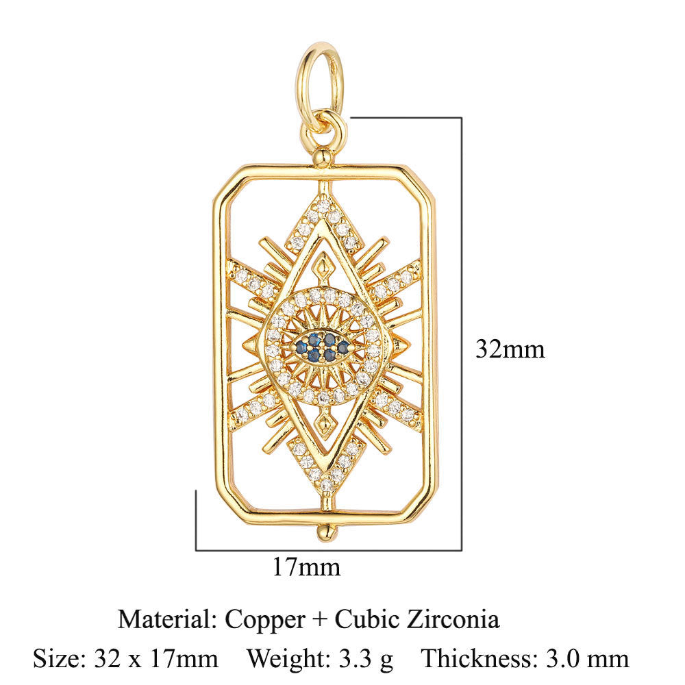 Devil's Eye Copper Zircon Ornament Accessories Pendants