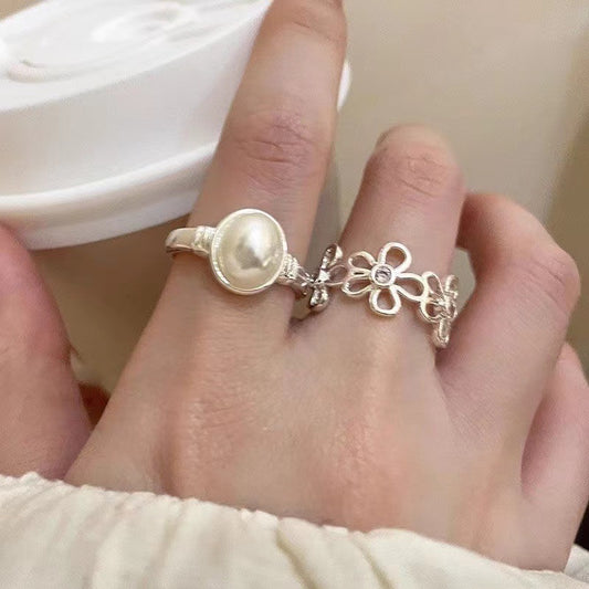 Women's Flower Open Suit Light Luxury High-grade Girlfriends Index Ring
