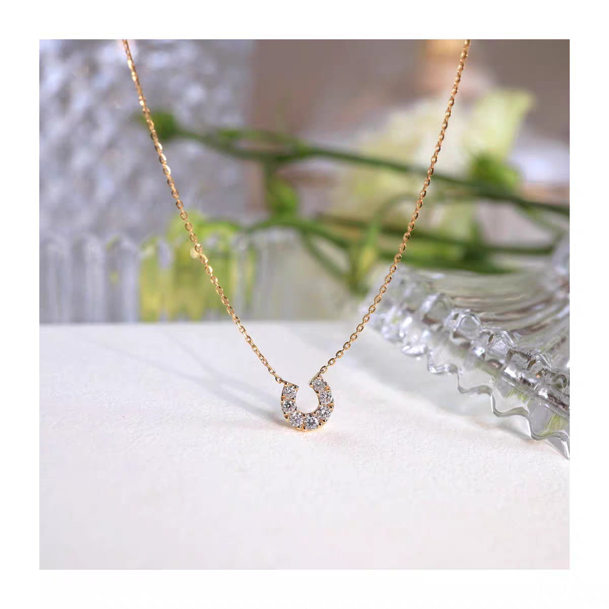 Women's Sier U-shaped Horseshoe Gold-plated Korean Style Simple Necklace