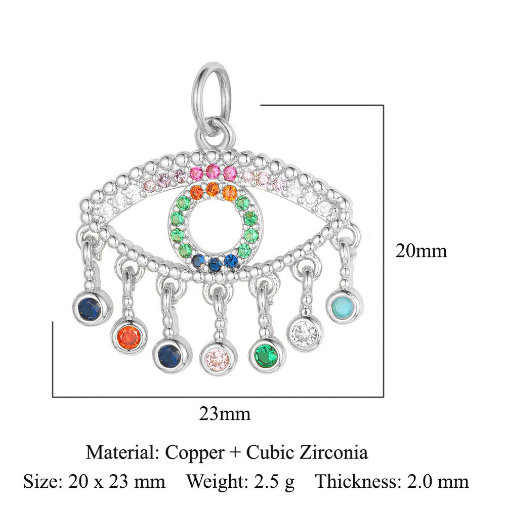 Devil's Eye Copper Zircon Ornament Accessories Pendants