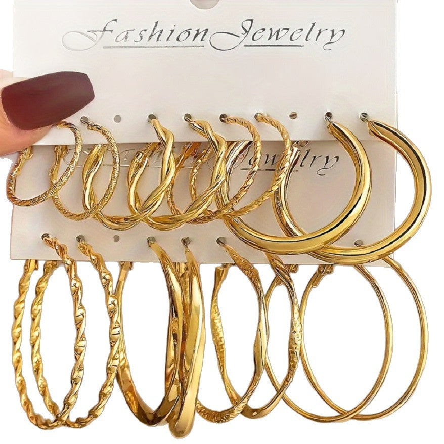 Large Circle Metal Irregular Circles Earings Creative Rings