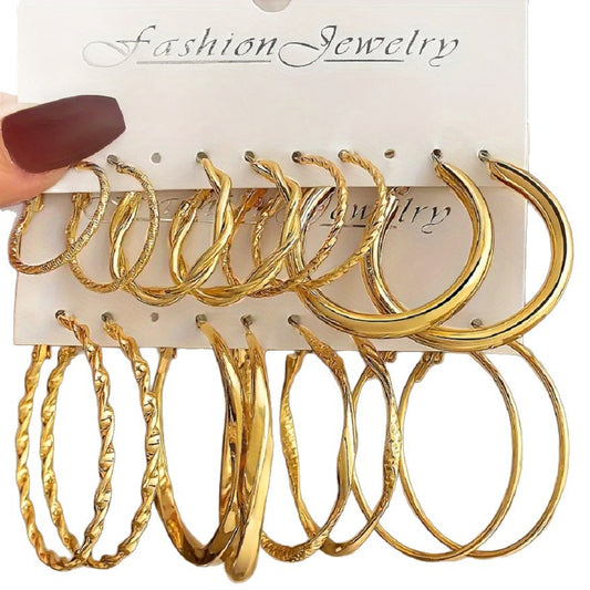 Large Circle Metal Irregular Circles Earings Creative Rings