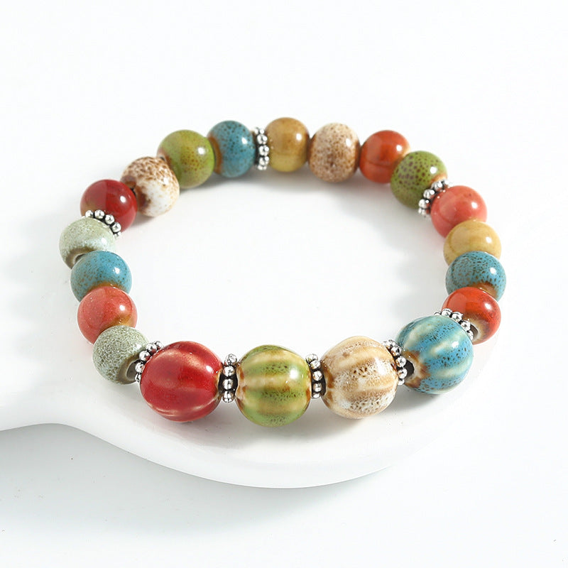 Ethnic Style Ceramic Beaded Artistic Ancient Bracelet
