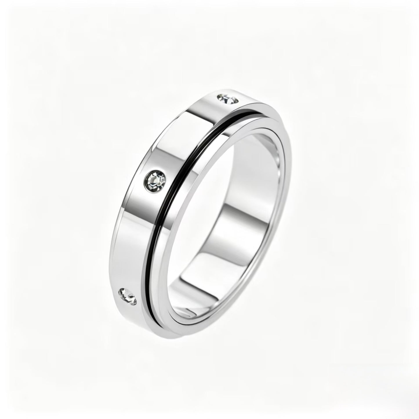 Rotating Titanium Steel Simple Female Hand Ring