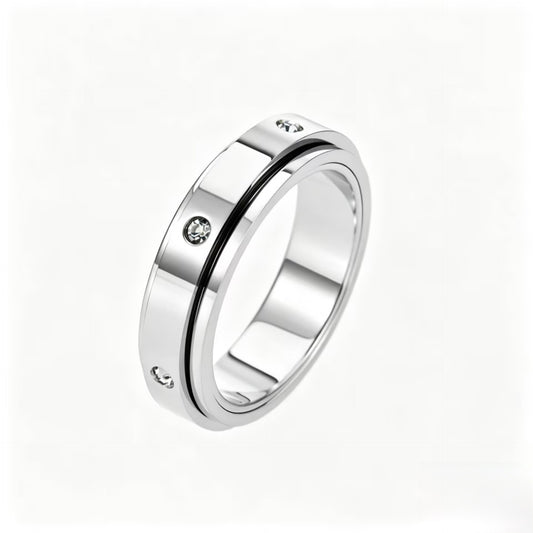 Rotating Titanium Steel Simple Female Hand Ring