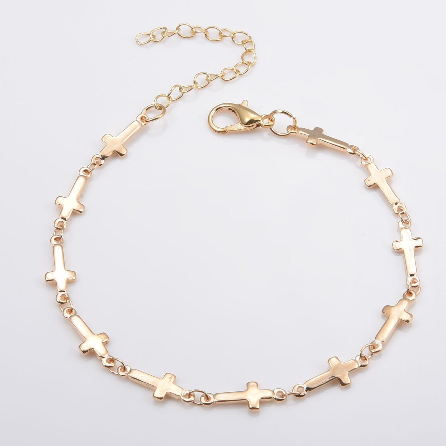 Popular Bohemian Style Metal Cross Chain Bracelet