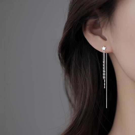 Women's Long Temperament Korean Style Tassel String Design High-grade Special Interest Ear Line
