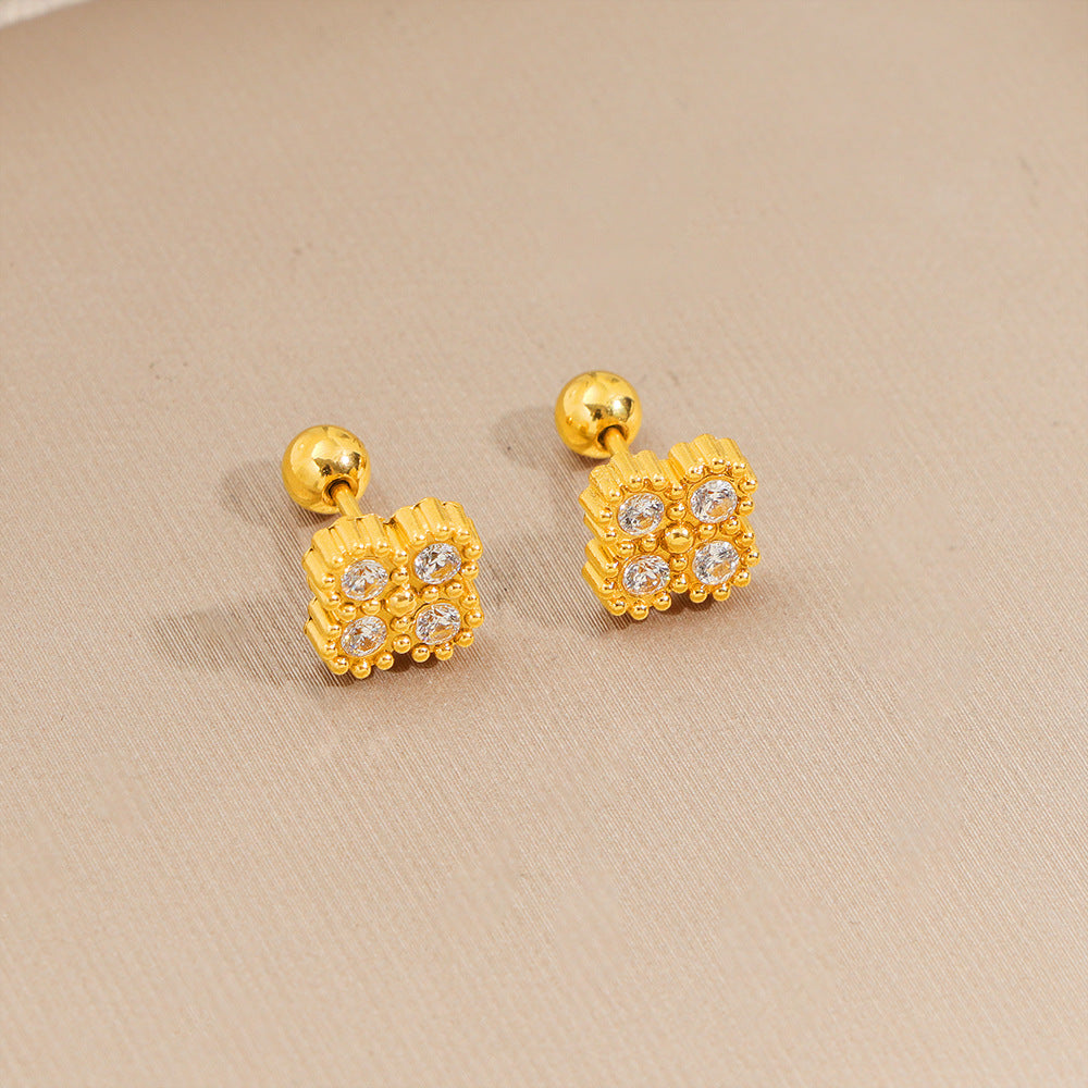Hearts Titanium Steel Do Not Fade High-grade Sense Graceful Bone Earrings