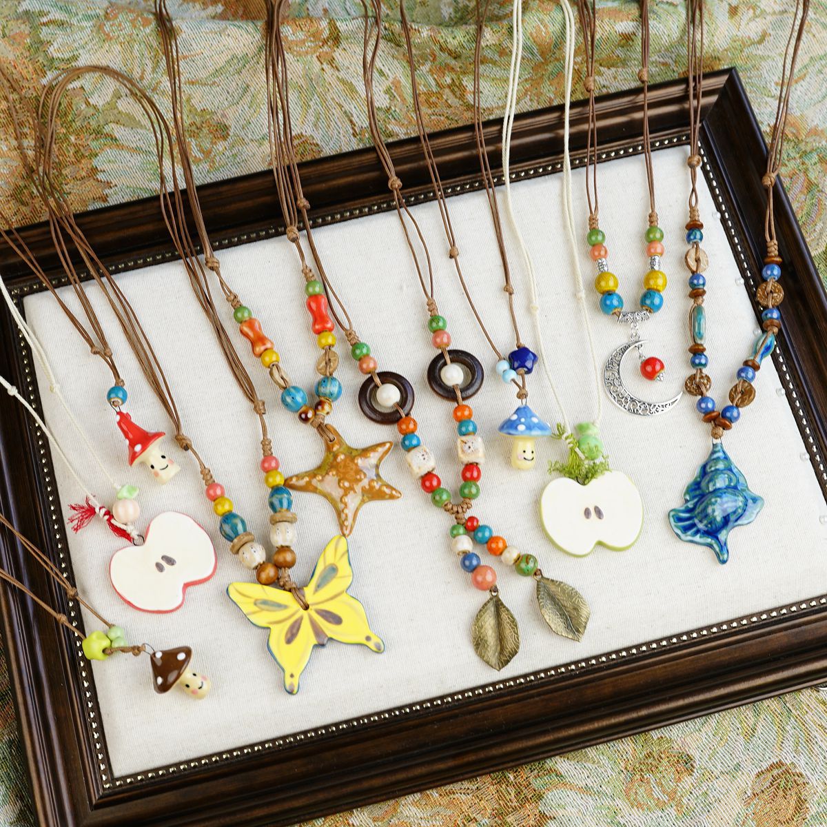 Ceramic Mushroom Female Niche Design High Necklaces