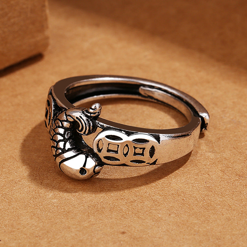 Fish Koi Female Personalized Minority Money Carp Ring