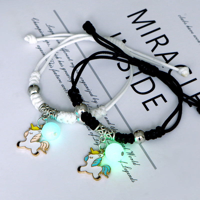 Women's & Men's Luminous Couple And Korean Simple Bunny Bracelets