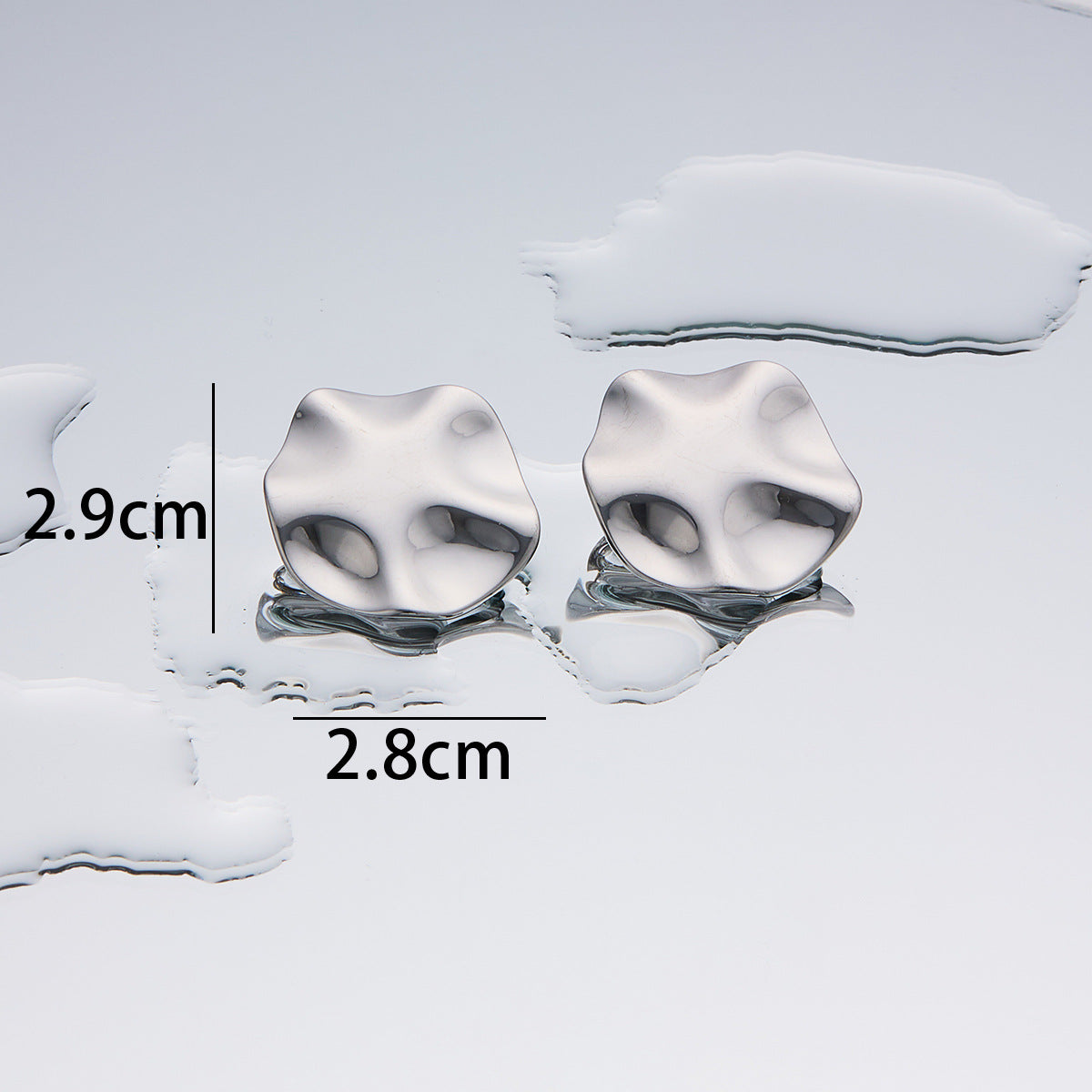 Women's Fashion Exaggerated Titanium Steel Ear High Sense Design Electroplating Stud Earrings