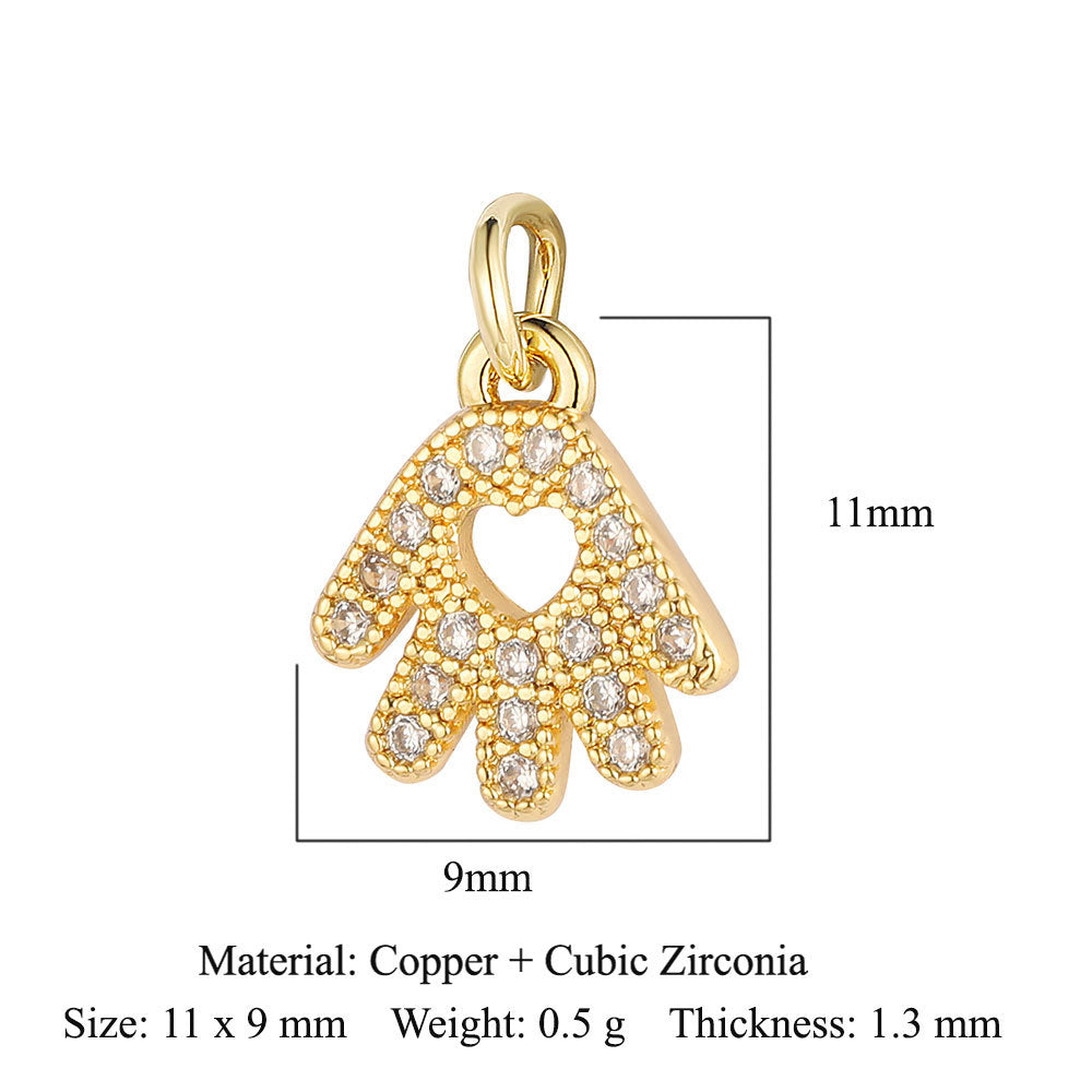 Snake Small Fish Copper Zircon Whale Tail Pendants