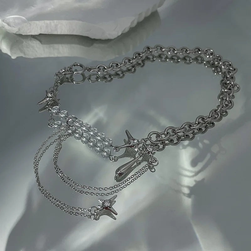 With Hearts Pink Beads High-grade Niche Affordable Luxury Style Stylish Necklace