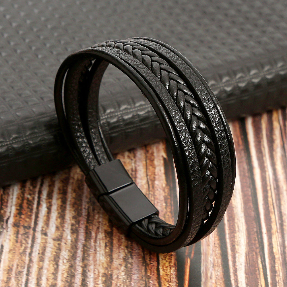 Men's Retro Hand Weaving Advanced Stainless Steel Magnetic Bracelets