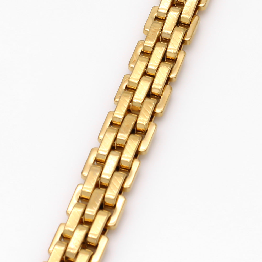 Men's Trendy Stainless Steel Wristband Wide Surface Simple Low Profile Light Bracelet