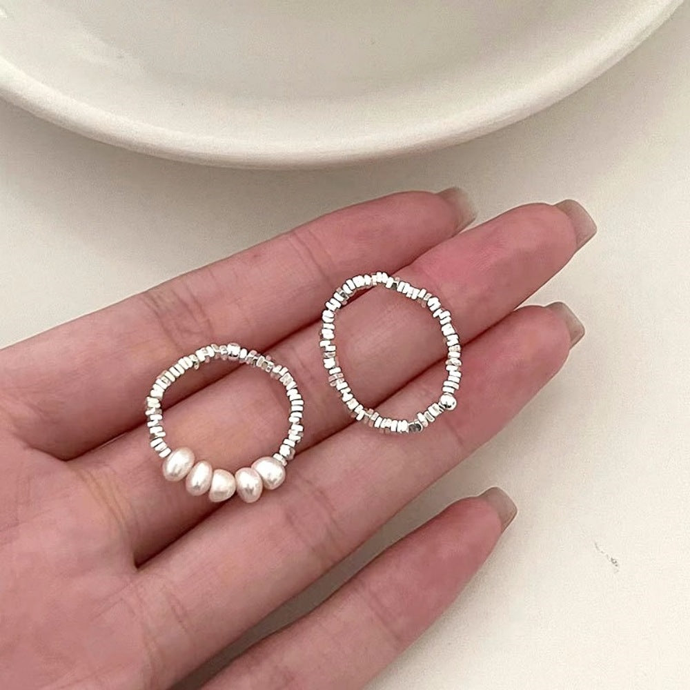 Small Pieces Of Pearl Female Design Trendy Fashion Personality High Ring