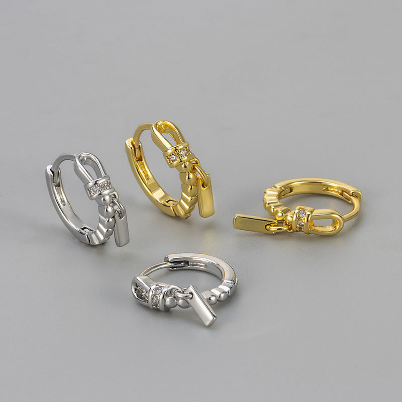 Women's Small Square Niche Design Refined Grace Ear Buckle