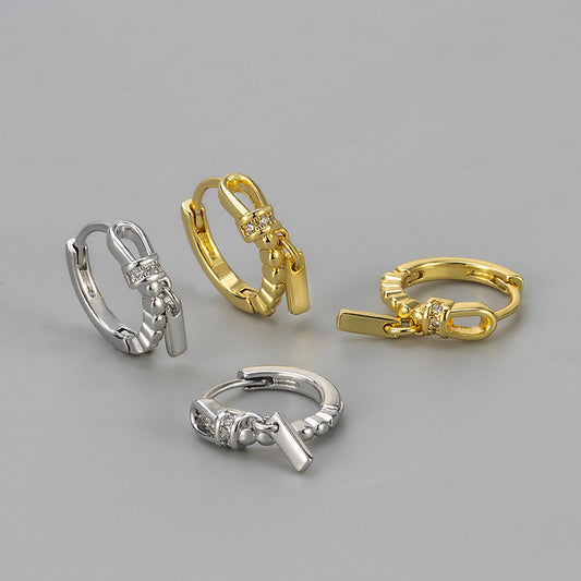 Women's Small Square Niche Design Refined Grace Ear Buckle