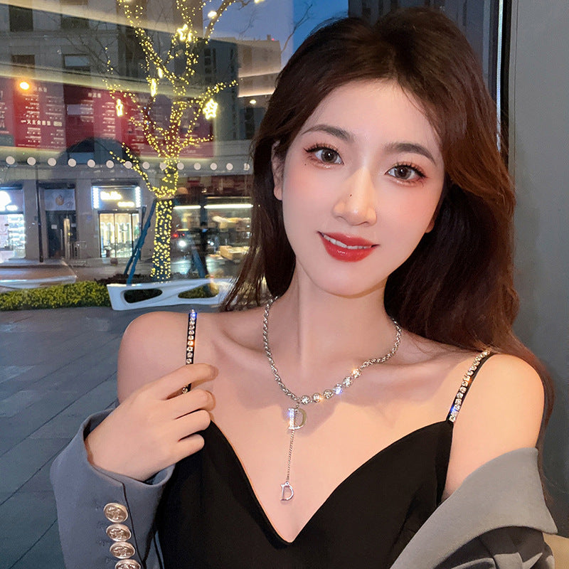 Women's Zircon Letter Decorative Light Luxury Cold Style High-grade Necklaces