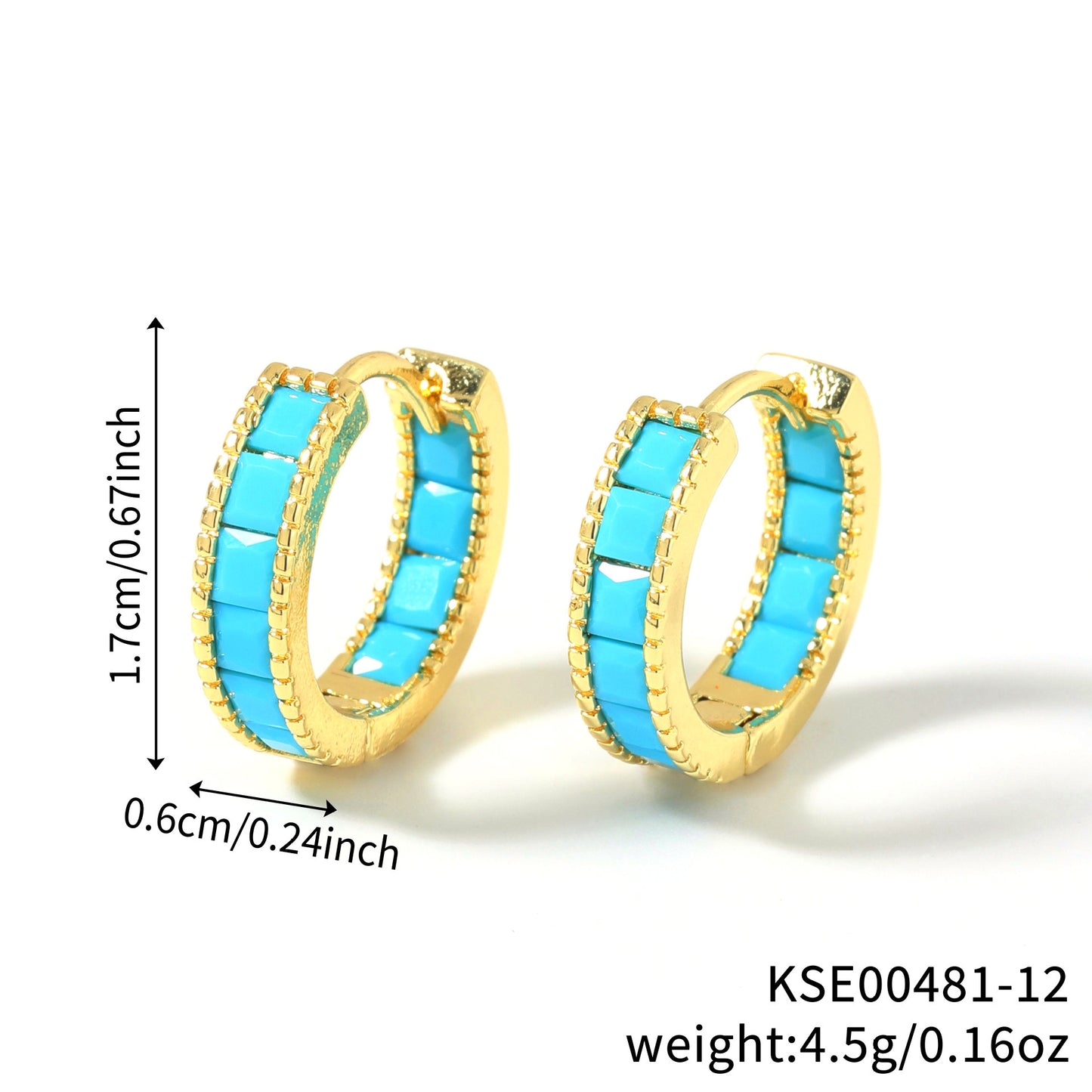 Color Square Zircon Shaped Clip Optional Fashion Full Diamond Ear Buckle