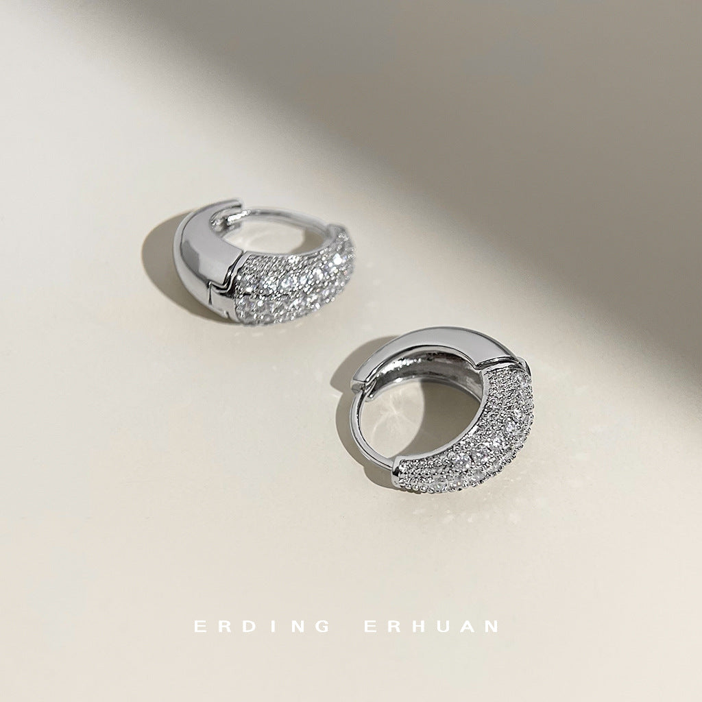 Fashion Commuter Simple High Sense Round Clip Temperament Earrings