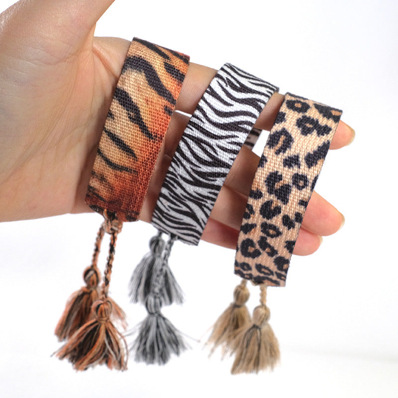 Fashion Hand Strap Trendy Carrying Leopard Zebra Pattern Wrist Bracelets
