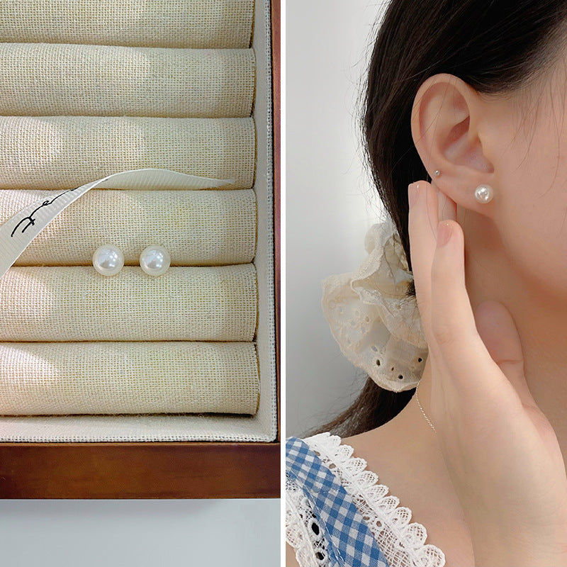 Cheng Pearl Pure Sier High-grade Light Earrings