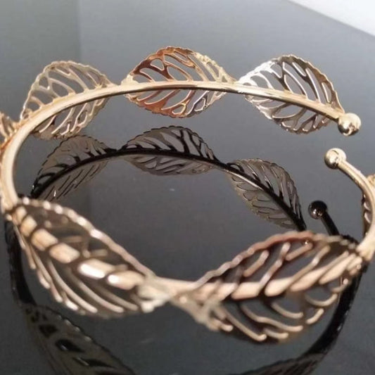 Fashion Armband Leaves Metal Arm Vintage Punk Sweet Bracelet