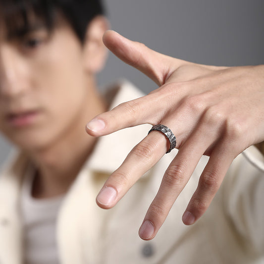 Men's Trendy Open Personalized Hip Hop Single Stone Rings