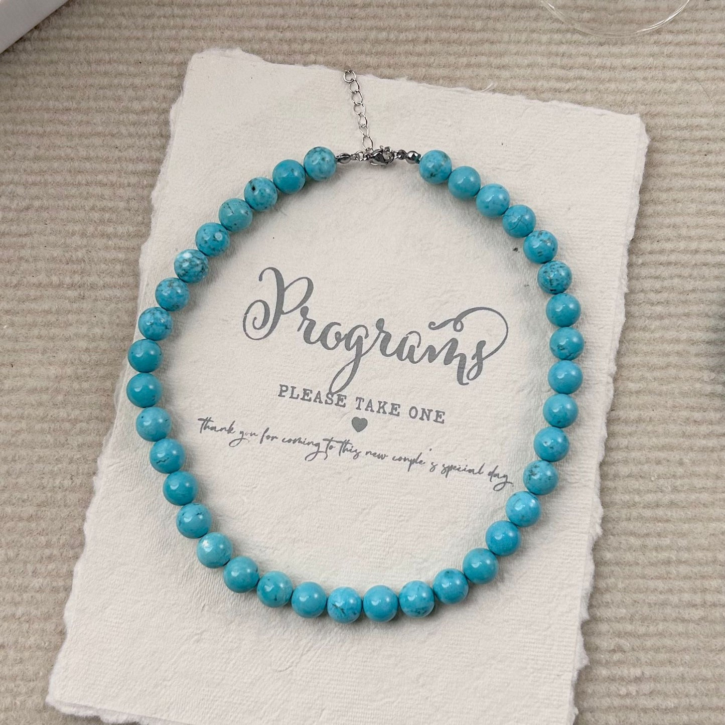 Women's Turquoise Beaded Stackable Popular Natural Stone Clavicle Chain Necklace