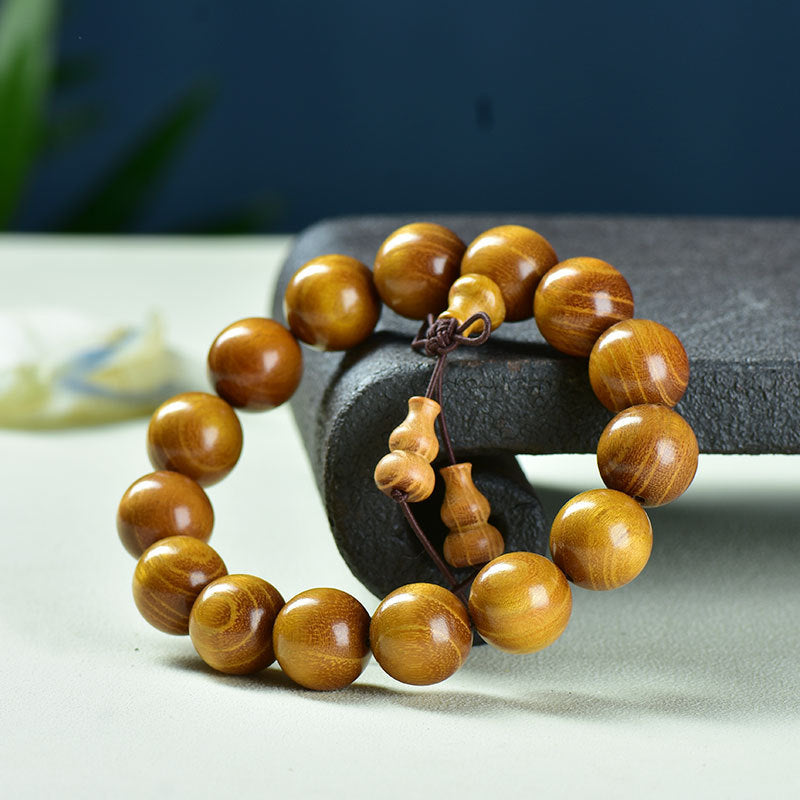 Women's & Men's Natural Gold Sandalwood Beads Fashion Collectible Artsy Bracelet