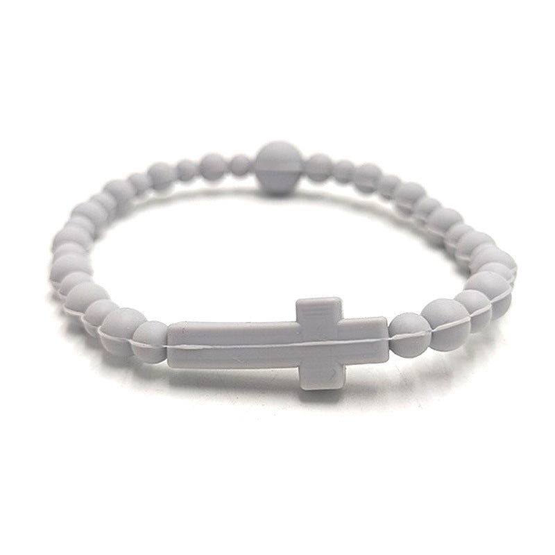 Fashion Macaron Color Series Cross Silicone Simple Bracelet