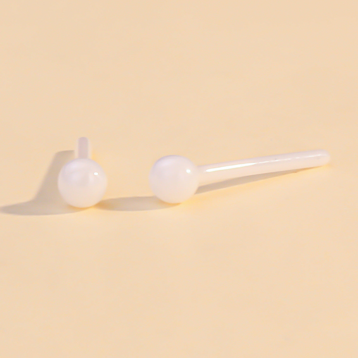 Women's & Men's Ear Bone Color Ceramic Bar Sleeping No Need Stud Earrings
