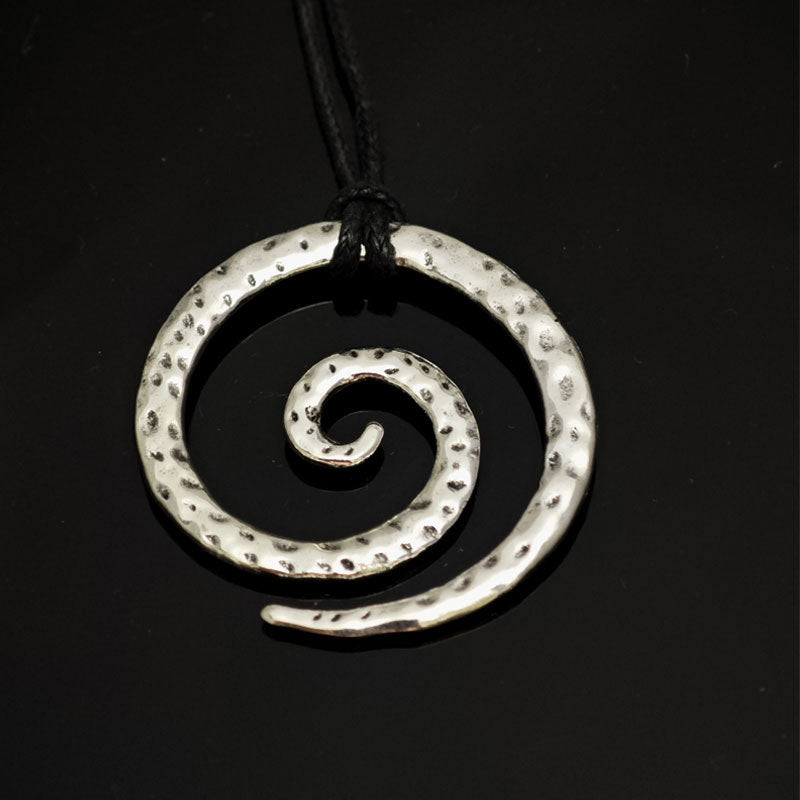 Vintage Spiral Symbol Amulet Norwegian Jewelry Male Pendants