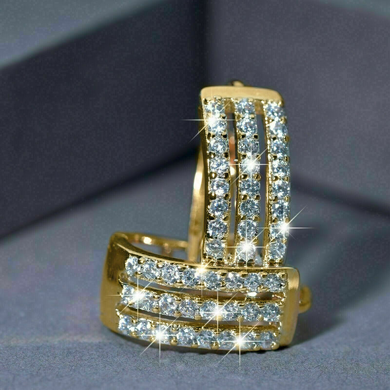 Exaggerated Elegant Zircon Personalized Clip Valentine's Day Ear Buckle