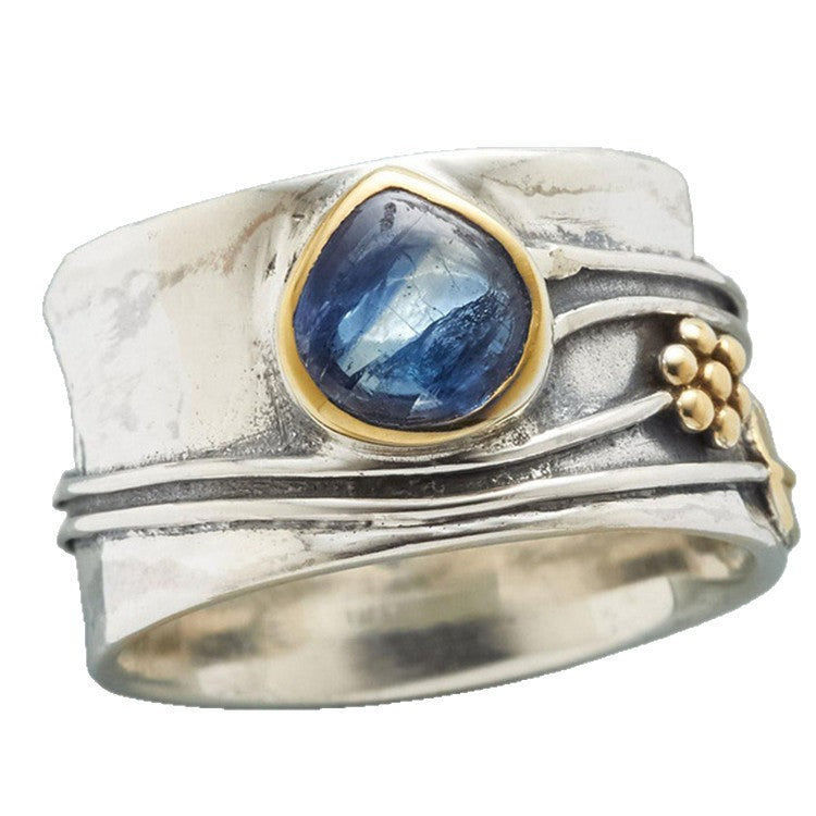 Simple Sea Blue Water Drop Gem Rings