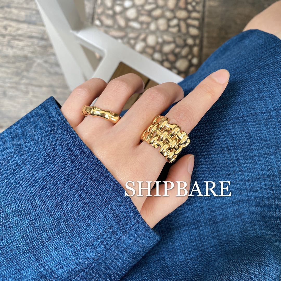 Women's Woven Open Trendy Cold Fashion Design Rings