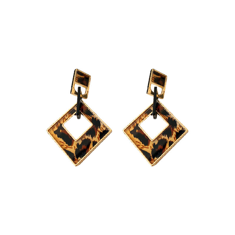 Diamond Hollow Leopard Print Affordable Luxury Fashion Earrings