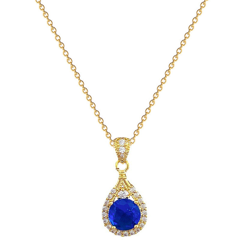 Women's Diamond Water Drop Light Luxury Temperament Gorgeous Necklaces