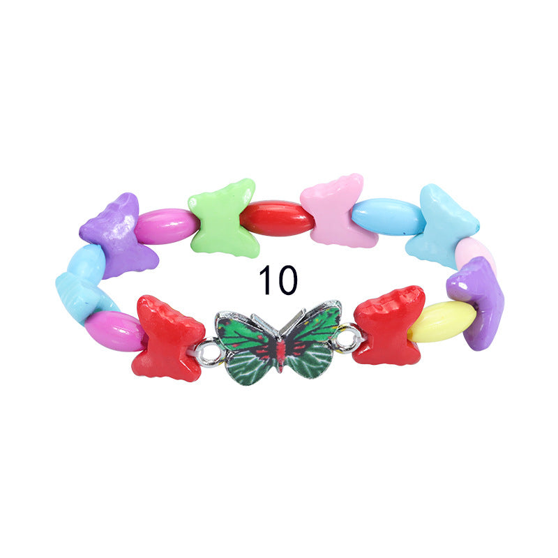 Children's Colorful Beaded Cute Butterfly Kindergarten Birthday Bracelets