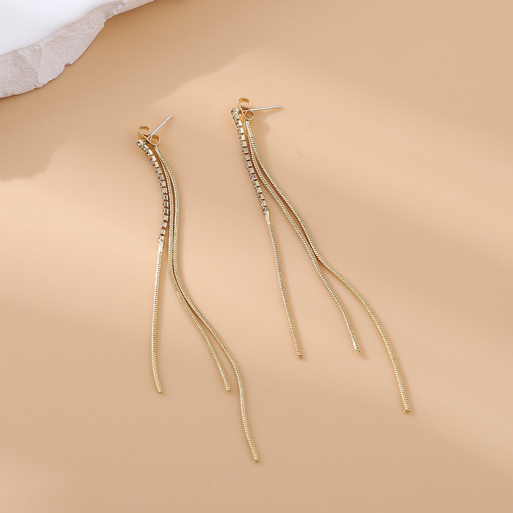 Shiny Diamond Tassel Temperament Wild Dangle Niche Ear Line