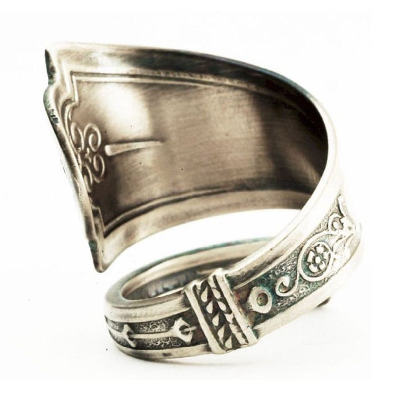 Vintage Thai Sier Spoon Angel Cupid Music Ring
