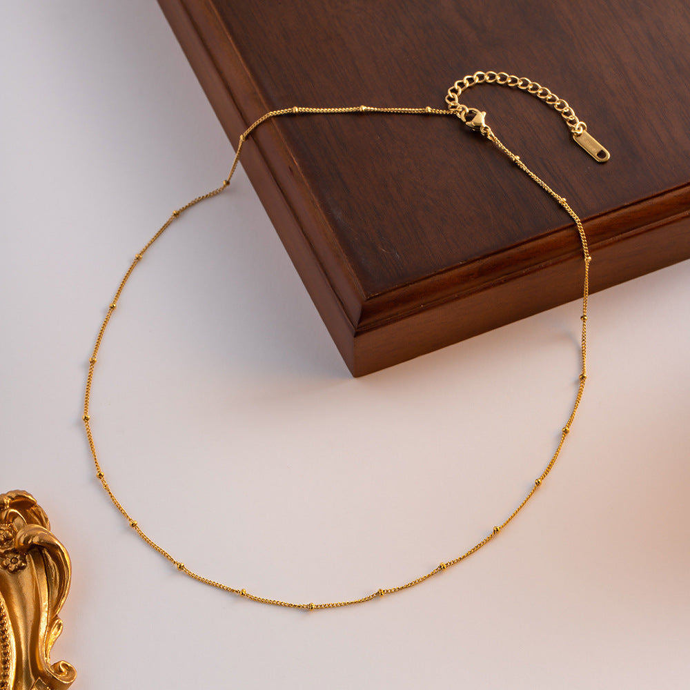 Chain Round Knot Gold Light Luxury High-grade Design Stainless Necklace