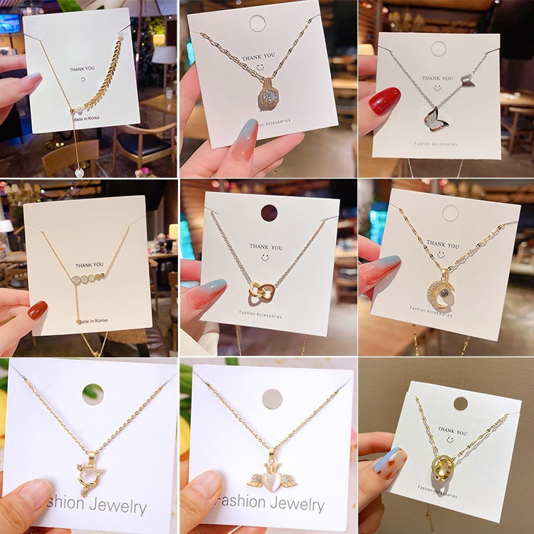 Women's Summer Fashion Heart For Design Simple Light Luxury Cold Style Necklaces