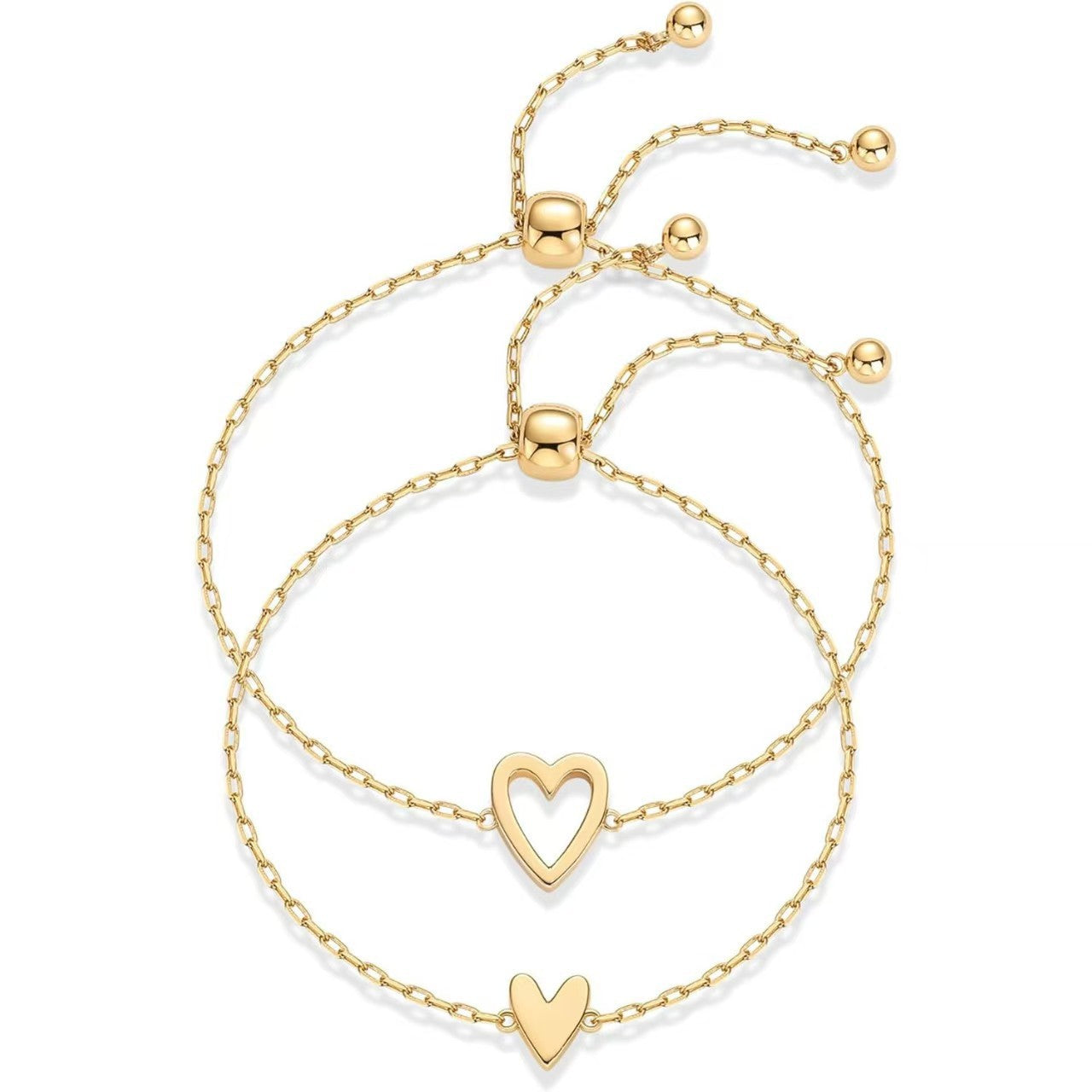 Women's Love Adjustable Stainless Steel Simple Gold-plated Bracelet