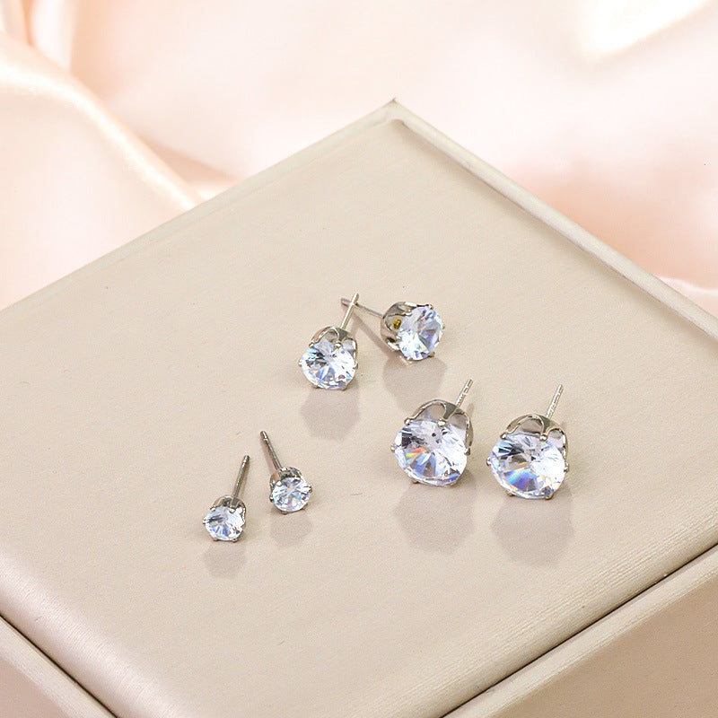 Refined Zircon Ear Minority Fashion Light Luxury Temperament Stud Earrings