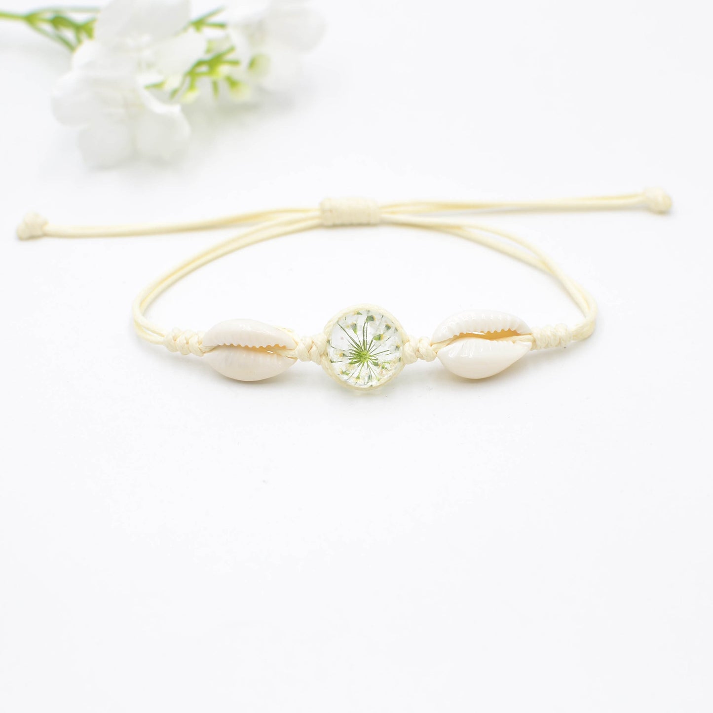 Natural Shell Dried Flower Real Hand Jewelry Woven Bracelets