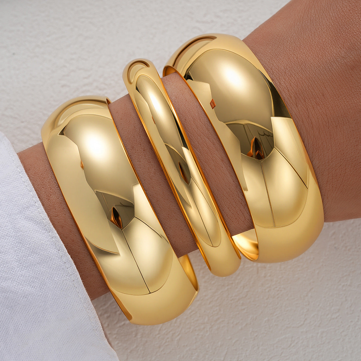 Leaves Glossy Irregular With Personality Stripes Bracelets