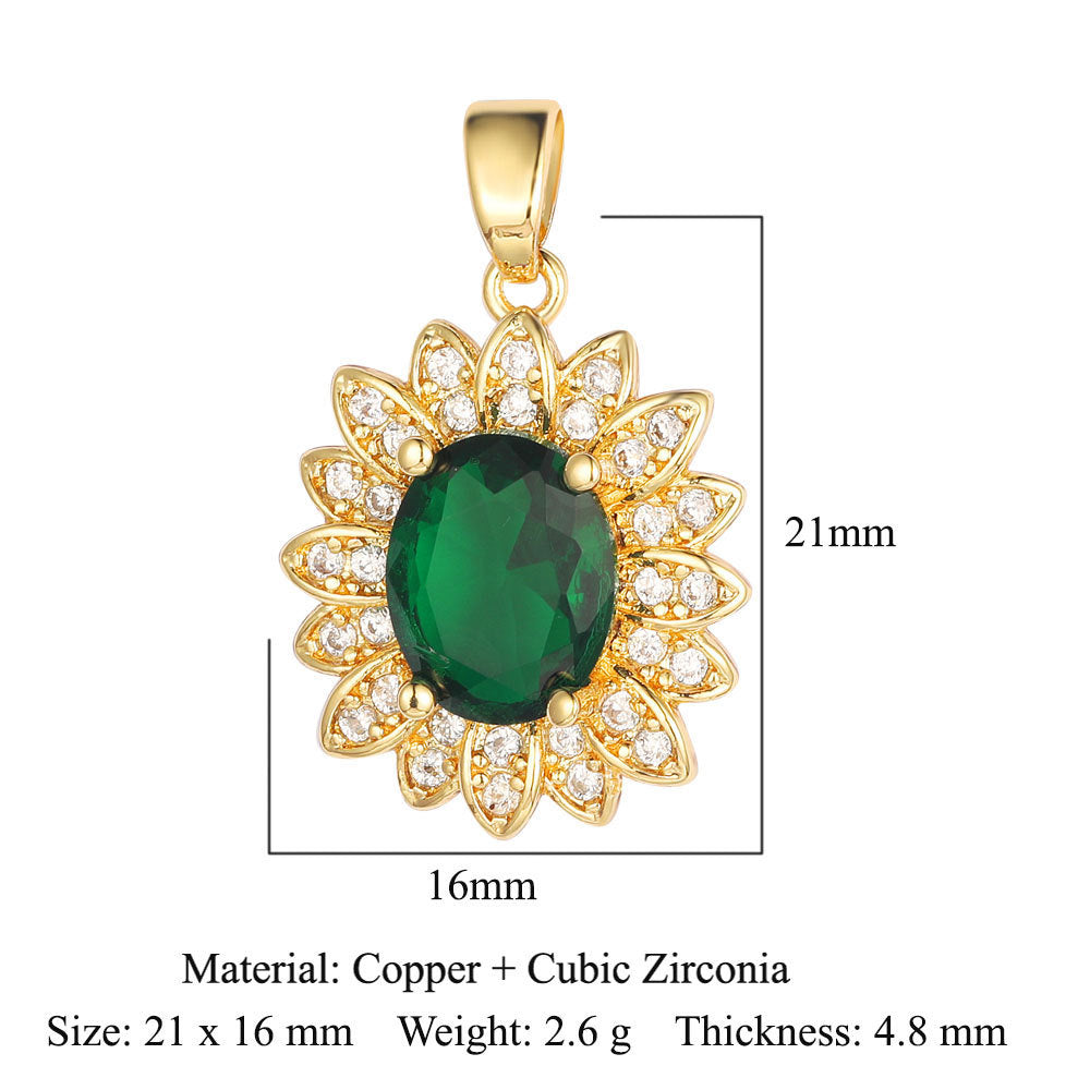 Zircon Copper Color Zirconium Micro Inlay Ornament Clavicle Pendants